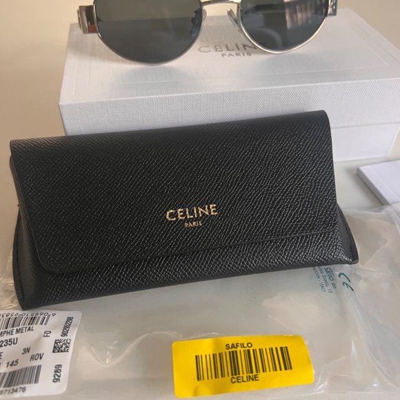 CELINE EYEWEAR Oval-frame silver-tone and acetate sunglasses - Picture 8 of 9